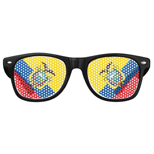 Lunettes De Fête Retro Drapeau de l'Équateur (Devant)