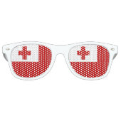 Lunettes De Fête Retro Drapeau de l'île des Tonga (Devant)