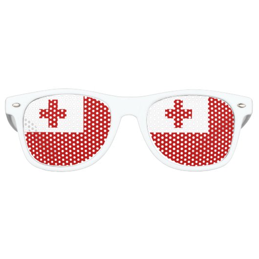 Lunettes De Fête Retro Drapeau de l'île des Tonga (Devant)