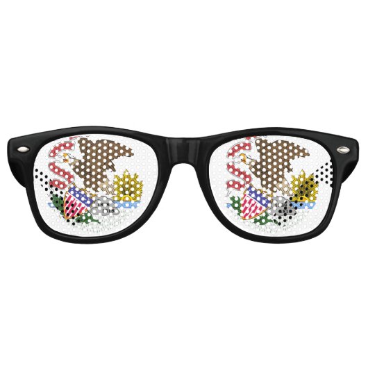 Lunettes De Fête Retro Drapeau de l'Illinois (Devant)
