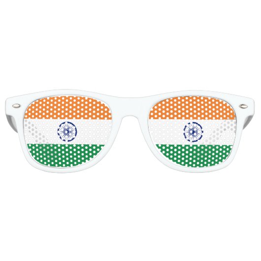 Lunettes De Fête Retro Drapeau de l'Inde (Devant)