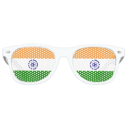 Lunettes De Fête Retro Drapeau de l'Inde (Devant)