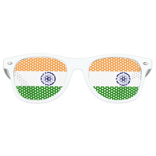Lunettes De Fête Retro Drapeau de l'Inde (Devant)