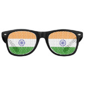 Lunettes De Fête Retro Drapeau de l'Inde (Devant)