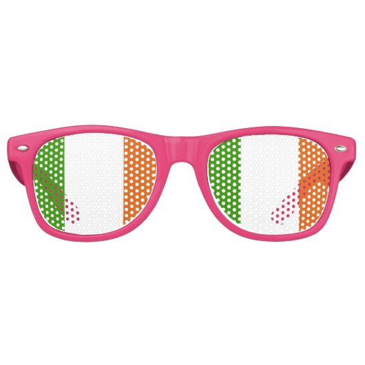 Lunettes De Fête Retro Drapeau de l'Irlande pour les patriotes irlandais (Devant)