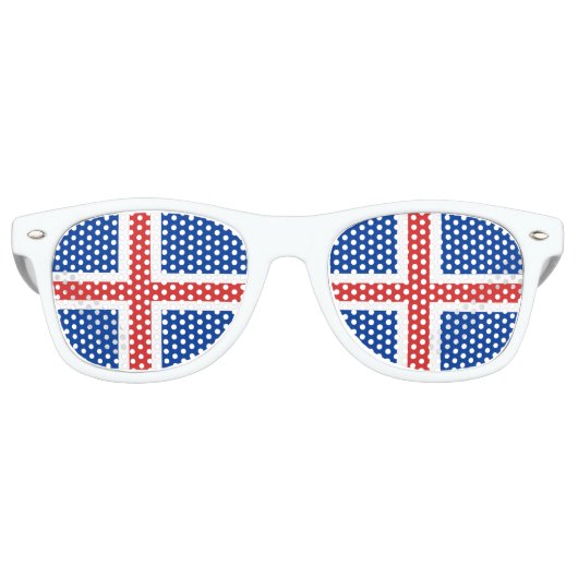 Lunettes De Fête Retro Drapeau de l'Islande (Devant)