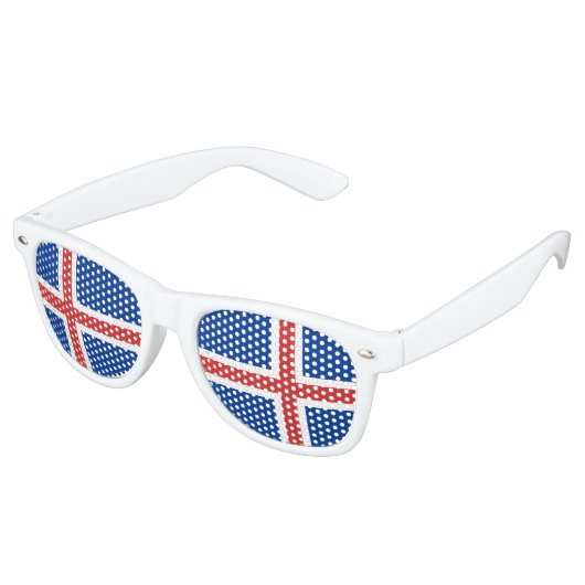 Lunettes De Fête Retro Drapeau de l'Islande (Angulaire)