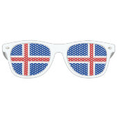 Lunettes De Fête Retro Drapeau de l'Islande (Devant)