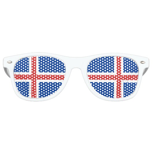 Lunettes De Fête Retro Drapeau de l'Islande (Devant)
