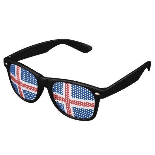 Lunettes De Fête Retro Drapeau de l'Islande (Angulaire)
