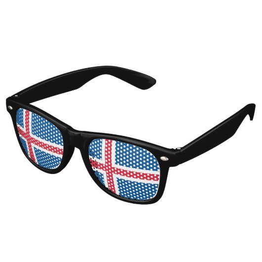 Lunettes De Fête Retro Drapeau de l'Islande (Angulaire)
