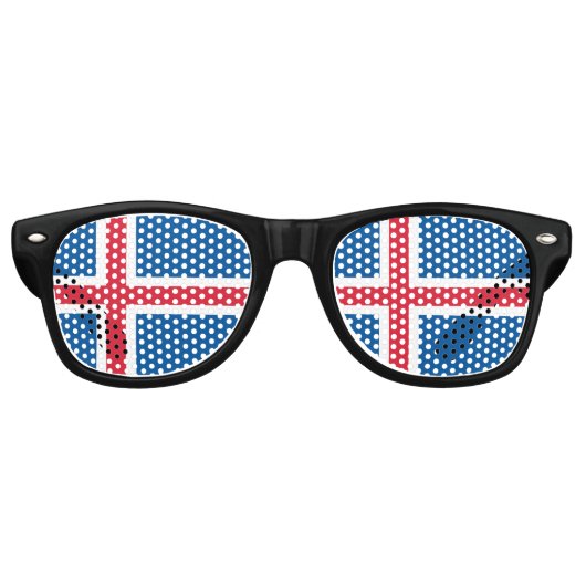 Lunettes De Fête Retro Drapeau de l'Islande (Devant)