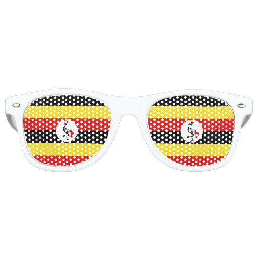 Lunettes De Fête Retro Drapeau de l'Ouganda (Devant)