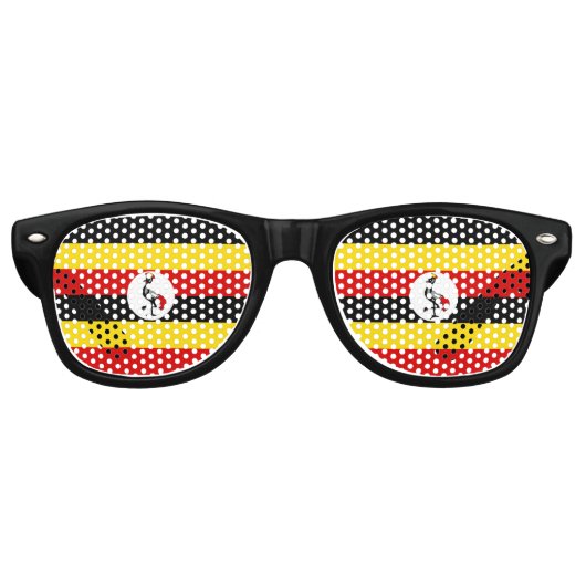 Lunettes De Fête Retro Drapeau de l'Ouganda (Devant)