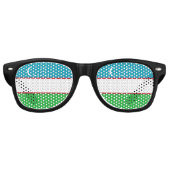 Lunettes De Fête Retro Drapeau de l'Ouzbékistan (Devant)