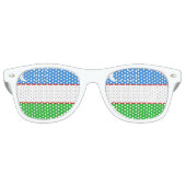 Lunettes De Fête Retro Drapeau de l'Ouzbékistan (Devant)