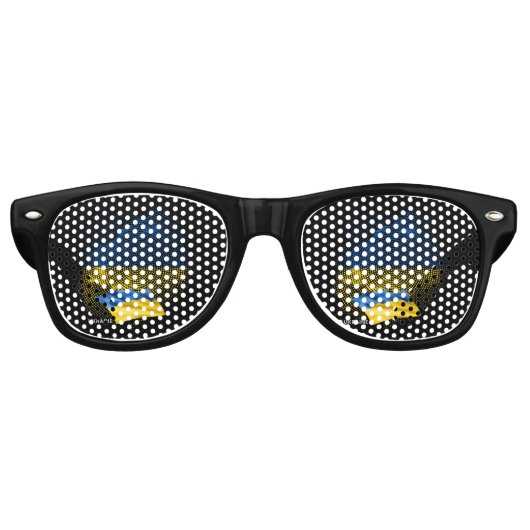 Lunettes De Fête Retro Drapeau de l'Ukraine (Devant)