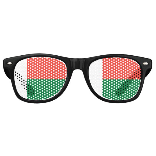 Lunettes De Fête Retro Drapeau de Madagascar (Devant)