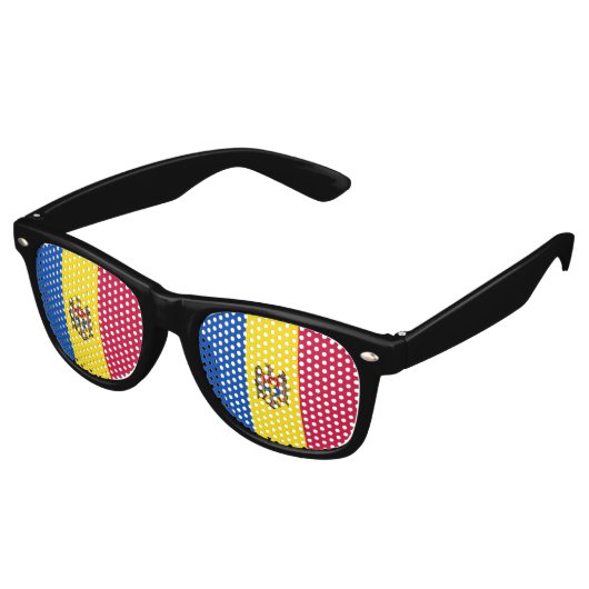Lunettes De Fête Retro Drapeau de Moldavie (Angulaire)