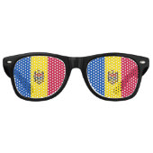 Lunettes De Fête Retro Drapeau de Moldavie (Devant)