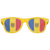 Lunettes De Fête Retro Drapeau de Moldova (Devant)