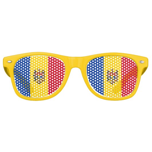 Lunettes De Fête Retro Drapeau de Moldova (Devant)