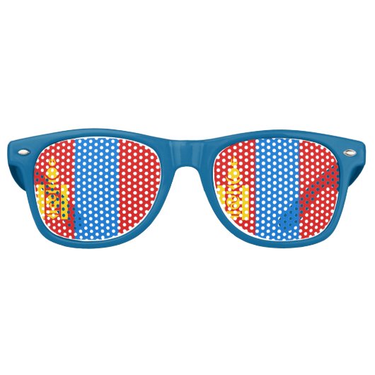 Lunettes De Fête Retro Drapeau de Mongolie (Devant)