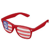Lunettes De Fête Retro Drapeau de paix américain (Angulaire)