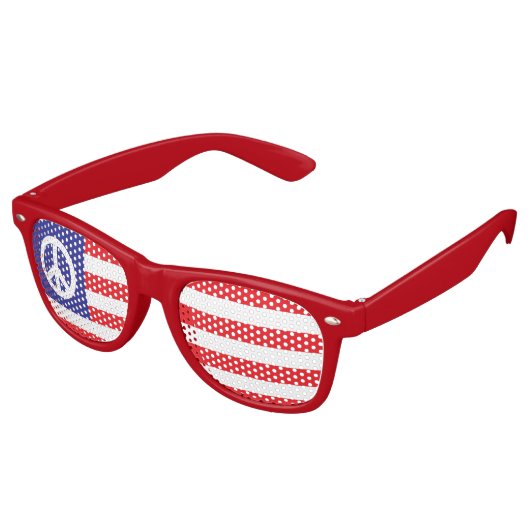 Lunettes De Fête Retro Drapeau de paix américain (Angulaire)