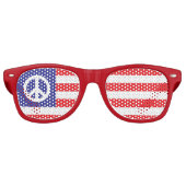 Lunettes De Fête Retro Drapeau de paix américain (Devant)