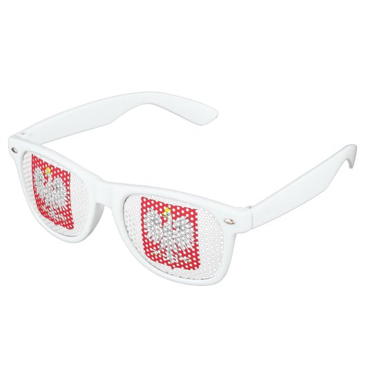Lunettes De Fête Retro Drapeau de Pologne (Angulaire)