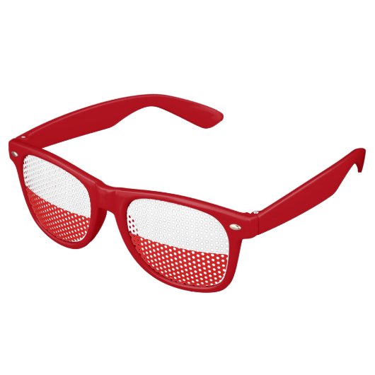 Lunettes De Fête Retro Drapeau de Pologne (Angulaire)