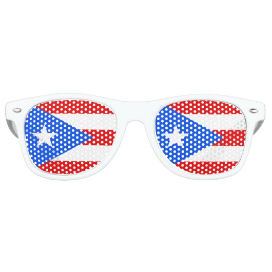 Lunettes De Fête Retro Drapeau de Porto Rico (Devant)