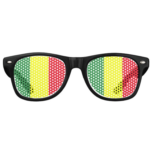 Lunettes De Fête Retro Drapeau de Rasta (Devant)