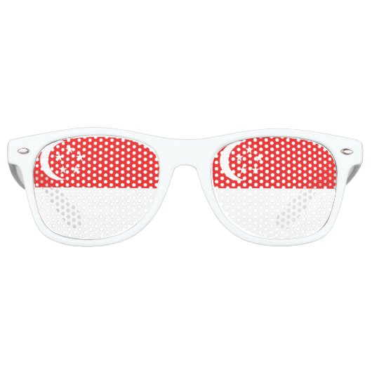 Lunettes De Fête Retro Drapeau de Singapour (Devant)