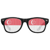 Lunettes De Fête Retro Drapeau de Singapour (Devant)