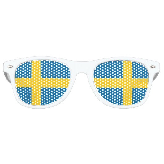 Lunettes De Fête Retro Drapeau de Suède (Devant)