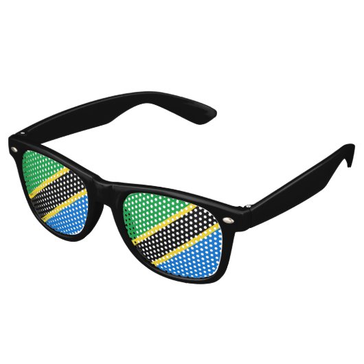 Lunettes De Fête Retro Drapeau de Tanzanie (Angulaire)