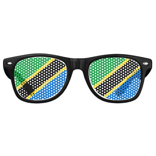 Lunettes De Fête Retro Drapeau de Tanzanie (Devant)