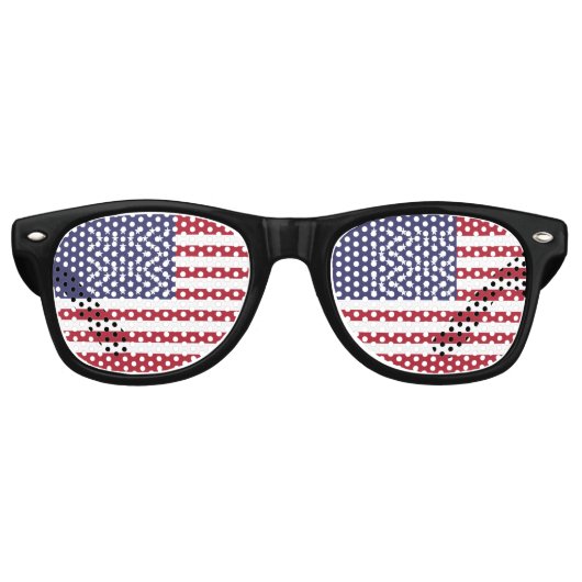 Lunettes De Fête Retro Drapeau des États-Unis (Devant)