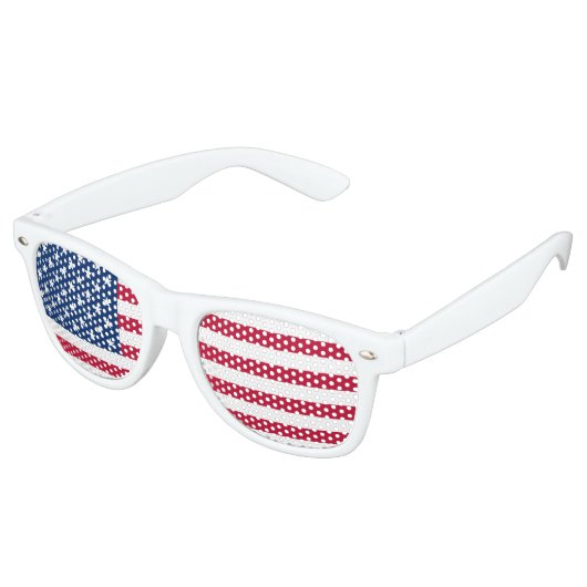 Lunettes De Fête Retro Drapeau des États-Unis (Angulaire)