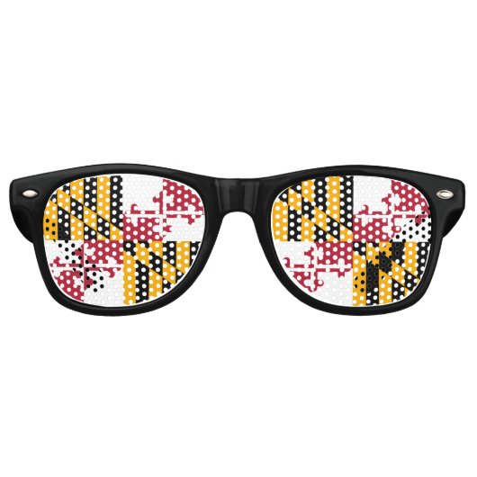 Lunettes De Fête Retro Drapeau d'état du Maryland élégant (Devant)
