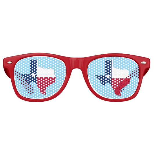 Lunettes De Fête Retro Drapeau d'état du Texas rouge, blanc et bleu (Devant)