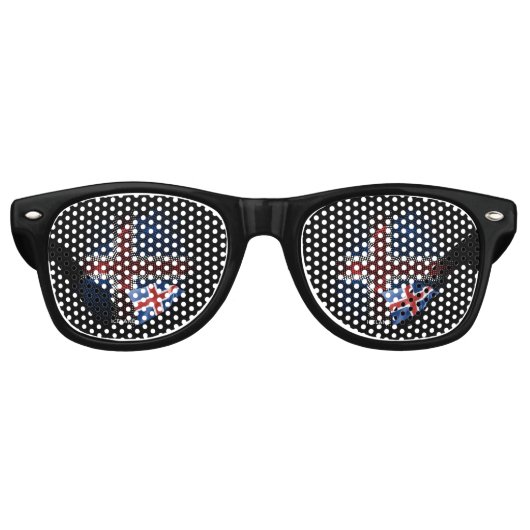 Lunettes De Fête Retro Drapeau d'Islande (Devant)