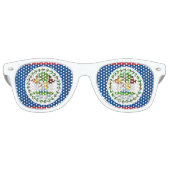 Lunettes De Fête Retro Drapeau du Belize (Devant)