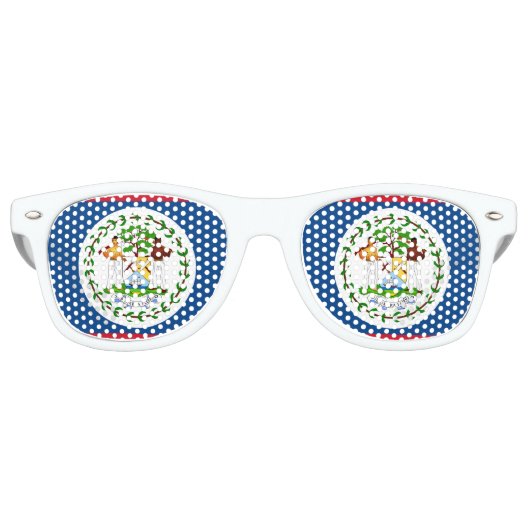 Lunettes De Fête Retro Drapeau du Belize (Devant)
