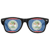 Lunettes De Fête Retro Drapeau du Belize (Devant)