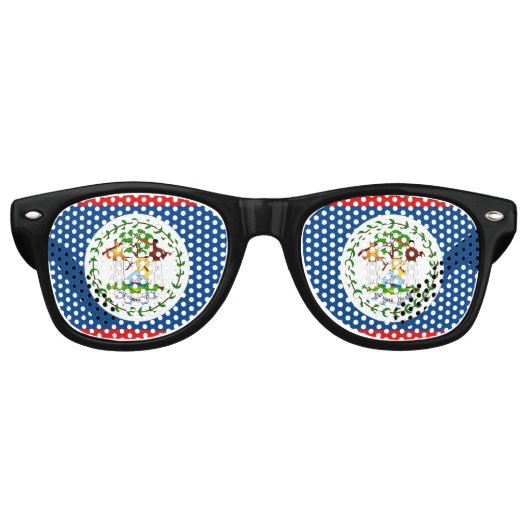 Lunettes De Fête Retro Drapeau du Belize (Devant)