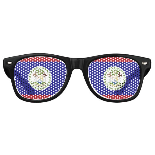 Lunettes De Fête Retro Drapeau du Belize (Devant)