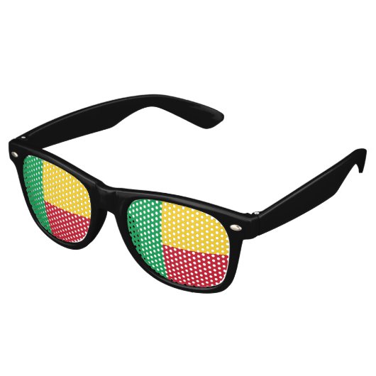 Lunettes De Fête Retro Drapeau du Bénin (Angulaire)